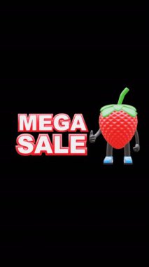 3 Boyutlu Çilek Pazarlama için Mega İndirim Metni.