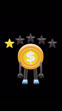 3 Boyutlu Para Bozukluğu Karakteri Olumsuz Geribildirim İçin Bir Yıldız Oranı Gösteriyor.