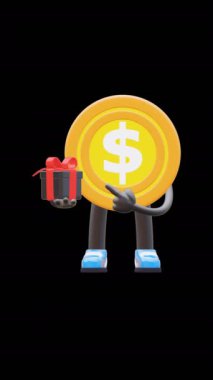 Kutlama ve Hediyelik Eşya Kutlaması için 3 Boyutlu Para Bozukluğu Karakteri Hediye Kutusu.