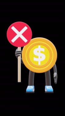 3 Boyutlu Para Bozukluğu Karakteri Yanlış ve Yanlış Konseptler İçin Yanlış İşaret Tutuyor.