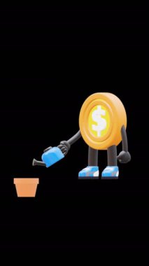 Finansal Eğitim İçin Üç Boyutlu Para Bozukluğu Sulama Tesisi.