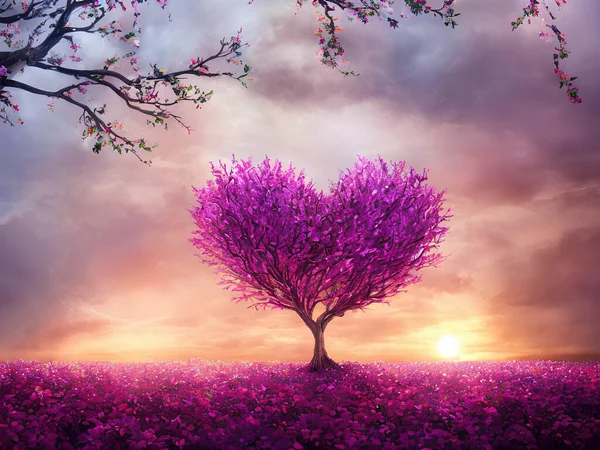 Romantic heart-shaped tree that represents that life is beautiful