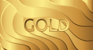 Abstract wave pattern background vector art design. modern minimalist gold color digital illustration