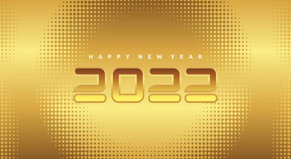 Elegant Golden Color Happy New Year 2022 Design Vector Background — Stockvector