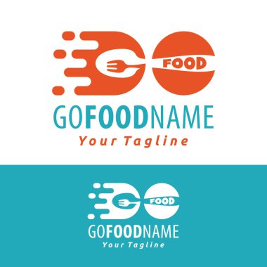 Restaurant logo vector template, GO food restaurant Nice design, elegant and modern, this logo is made to suit you, restaurant food product label 6