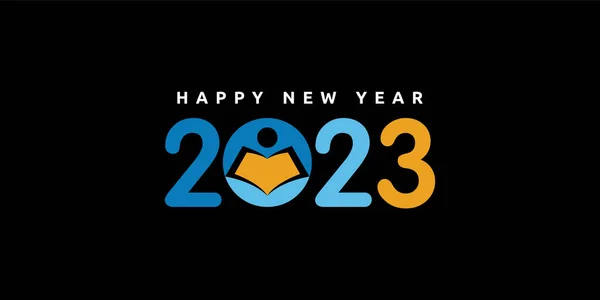 Happy New Year 2023 Vector Design Elegant Minimalistic Illustration Education — Stockvector