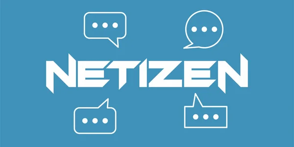 Netizen Word Background Vector Illustration Design Blue Color Illustration Comment — Stock Vector