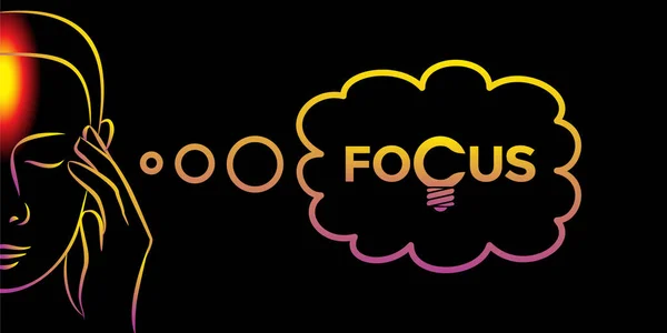Vector Illustration Centering Mind Focus Concept Solving Problems Generating New — Stockvector