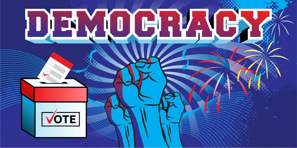 Voting Vector Illustration Design Spirit Democratic Party — Vetor de Stock