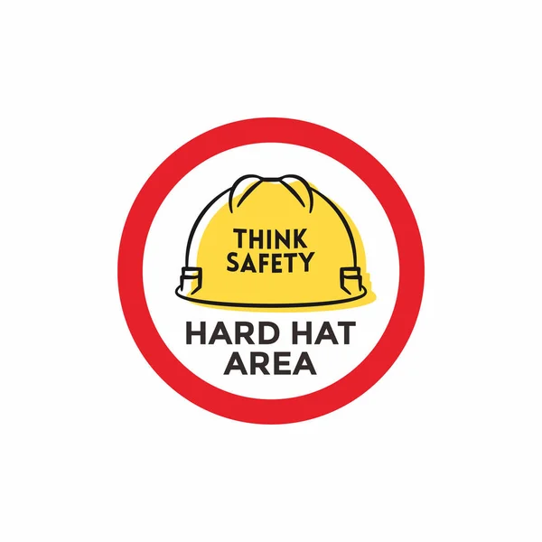Warning Word Vector Design Warning Area Mandatory Use Hard Hats — Stockvector