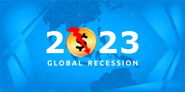 Дизайн Векторной Иллюстрации Глобального Экономического Спада 2023 Года — стоковый вектор