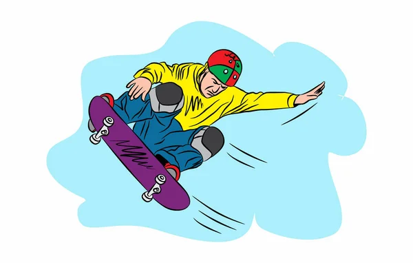 cartoon flat illustration design of surfing attraction on skateboard. extreme sports healthy lifestyle. vector