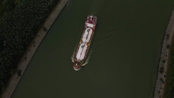 Tuna Görülen Bir Gaz Nakliye Gemisinin Havadan Görüntüsü Görüntüler Daha — Stok video
