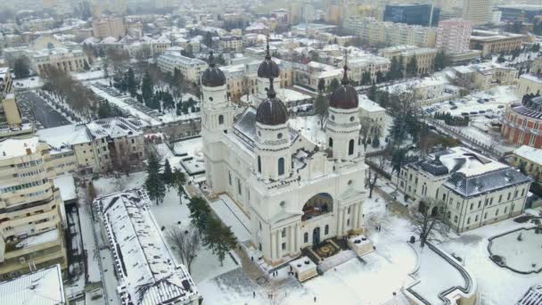 Romanya Nın Iasi Kentindeki Metropolitan Katedrali Nin Hava Görüntüleri Video — Stok video