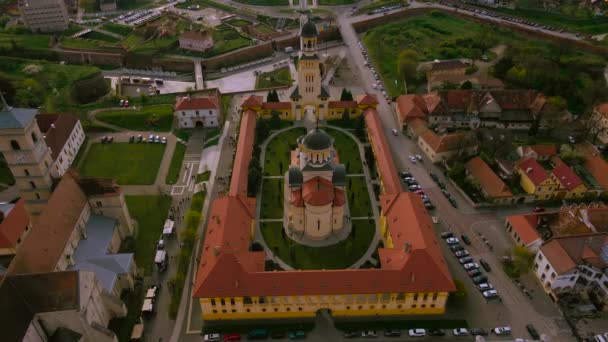 Légi Felvétel Alba Carolina Citadel Található Alba Iulia Románia Felvételen — Stock videók