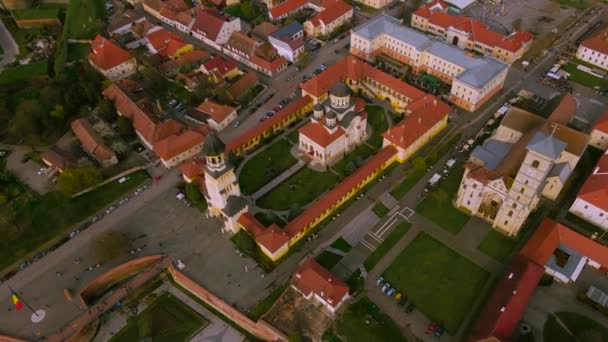 Вид Повітря Цитадель Альба Кароліна Розташований Альба Юлія Румунія Знімку — стокове відео