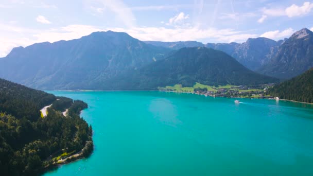 Imágenes Aéreas Del Hermoso Lago Achen Tirol Austria Video Del — Vídeo de stock