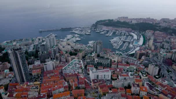 Vue Aérienne Sur Ville Monaco Monte Carlo Les Images Ont — Video