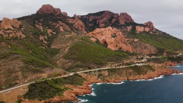 Vue Aérienne Rocher Saint Barthlmy Sur Côte Azur Dans Les — Video