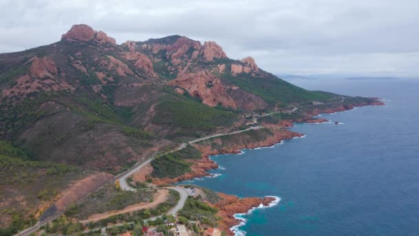 Vista Aérea Rocher Saint Barthlmy Riviera Francesa Filmagem Pode Ser — Vídeo de Stock