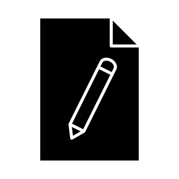 Papír Grafikus Ikon Illusztráció Ceruzával Alkalmas Ikonírásra Dokumentumhoz Kapcsolódó Ikon — Stock Vector