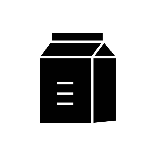 Milk Box Glyph Icon Illustration Symbol Zusammenhang Mit Der Verpackung — Stockvektor