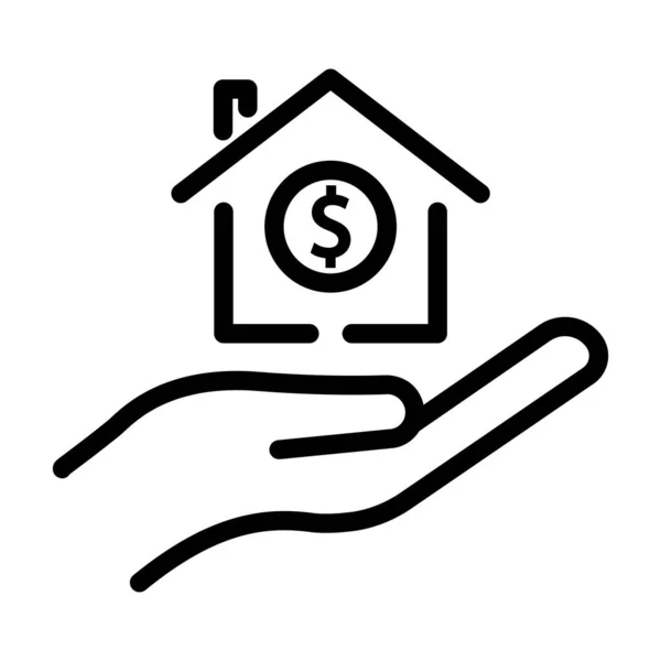 Stock vector Hand line icon illustration with house and dollar. suitable for home loan icon. icon related to real estate. Simple vector design editable. Pixel perfect at 32 x 32