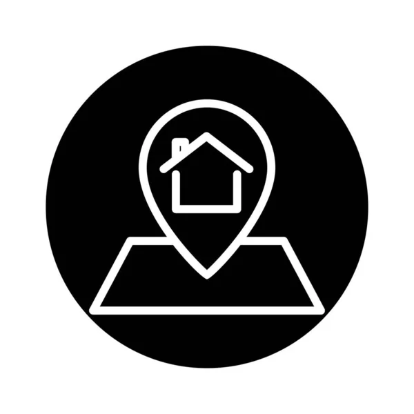 Иллюстрация Иконки Дома Картой Подходит Значка Местоположения Дома Значок Связанный — стоковый вектор