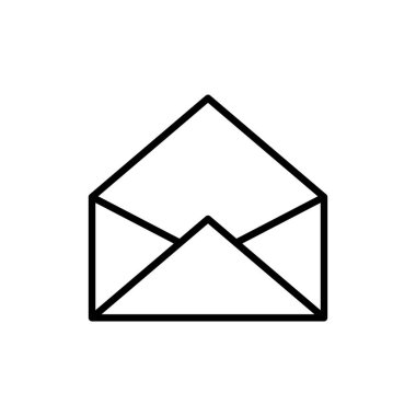 Zarf simgesini aç. çizgi simgesi tarzı. Uygulamalar, web siteleri, mobil uygulamalar için uygun. İletiye bağlı simge. Basit vektör tasarımı düzenlenebilir