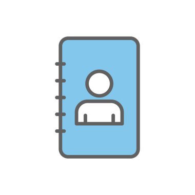 Listeli renkli insan simgesi çizimi. İki ton ikonu tarzı. Uygulamalar, web siteleri, mobil uygulamalar için uygun. Kişi listesine bağlı simge. Basit vektör tasarımı düzenlenebilir