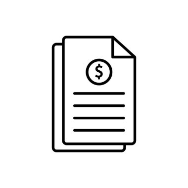 Dolar ile simge resimlerini listele. Mali durum raporu. Satır simgesi tarzı. Uygulamalar, web siteleri, mobil uygulamalar için uygun. Finansla ilgili bir ikon. Basit vektör tasarımı düzenlenebilir