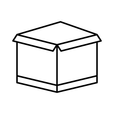 Kargo kutusu ikonu çizimi. Satır simgesi tarzı. Lojistikle ilgili ikon, teslimat. Basit vektör tasarımı düzenlenebilir