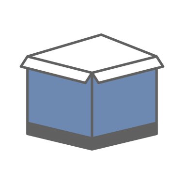 Kargo kutusu ikonu çizimi. İki ton ikonu tarzı. Lojistikle ilgili ikon, teslimat. Basit vektör tasarımı düzenlenebilir