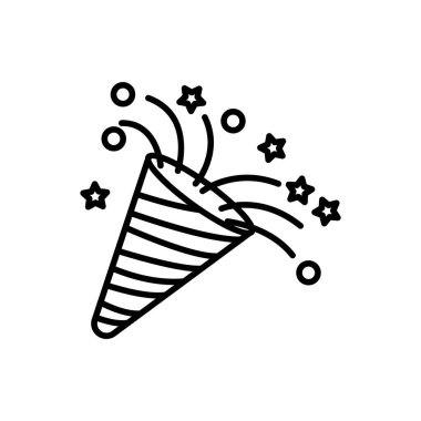 Havai fişek ikonu çizimi. Ay Yeni Yılı ile ilgili bir ikon. Geleneksel Asyalı. çizgi simgesi tarzı. Basit vektör tasarımı düzenlenebilir