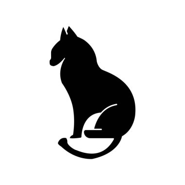 Kedi ikonu çizimi. Evcil hayvanla ilgili bir ikon. Kabartma simge stili. Basit vektör tasarımı düzenlenebilir