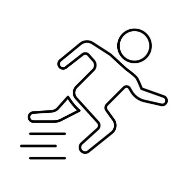 People running icon illustration. sport, healthy life style. icon related to lifestyle. line icon style. Simple vector design editable
