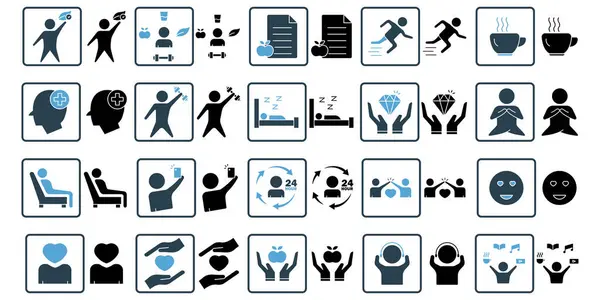 Lifestyle Illustration Icon Set Solid Icon Style Simple Vector Design — Stockový vektor