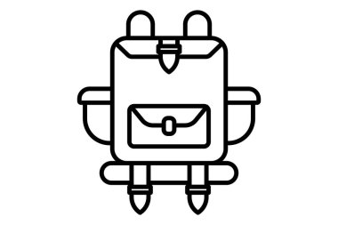 Travel backpack icon illustration. icon related to tourism, travel. Line icon style. Simple vector design editable
