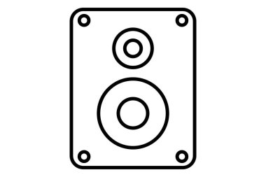 Sound box icon illustration. icon related to multimedia, music. Line icon style. Simple vector design editable