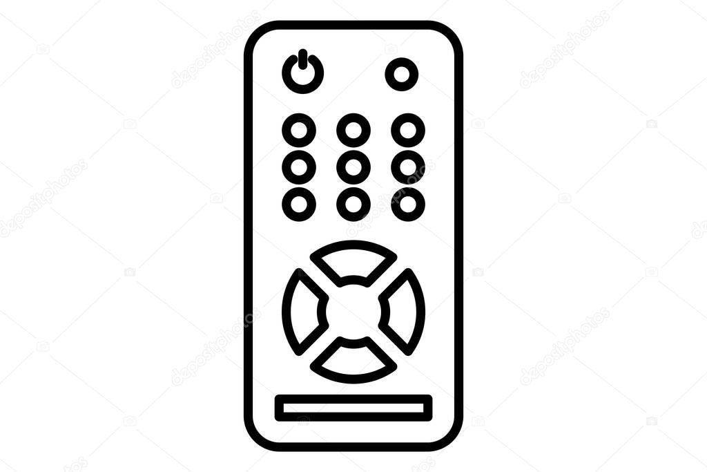 TV remote control icon illustration. icon related to multimedia. Line icon style. Simple vector design editable