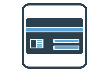 Kredi kartı ikonu illüstrasyonu. Katı simge stili. Basit vektör tasarımı düzenlenebilir