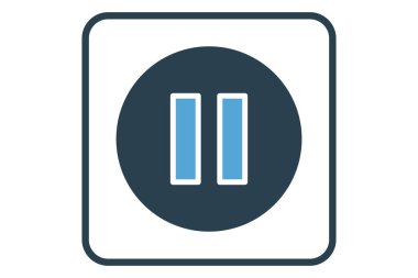 Pause icon illustration. icon related to music player. Solid icon style. Simple vector design editable