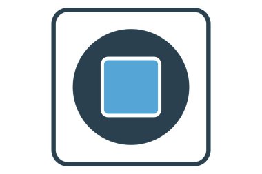 Stop icon illustration. icon related to music player. Solid icon style. Simple vector design editable