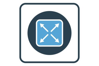 Maximize icon illustration. icon related to music player. Solid icon style. Simple vector design editable