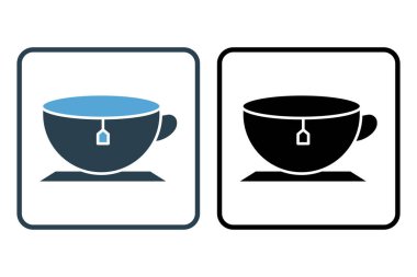 Breakfast icon illustration. Tea cup icon. Solid icon style. Simple vector design editable