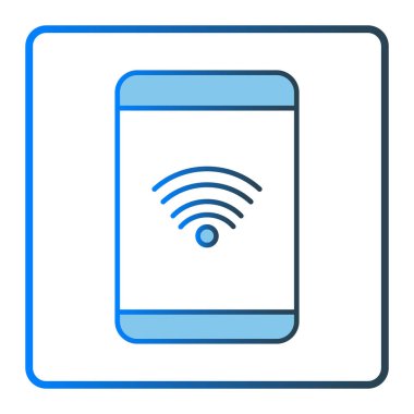 Free wifi icon illustration. Lineal color icon style, two tone icon. Simple vector design editable