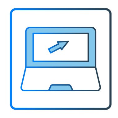 Laptop icon illustration. icon related to multimedia. Lineal color icon style, two tone icon. Simple vector design editable