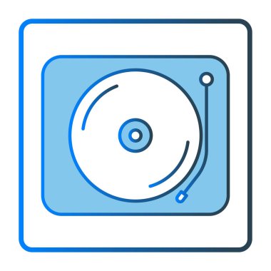 Record player icon illustration. icon related to multimedia. Lineal color icon style, two tone icon. Simple vector design editable