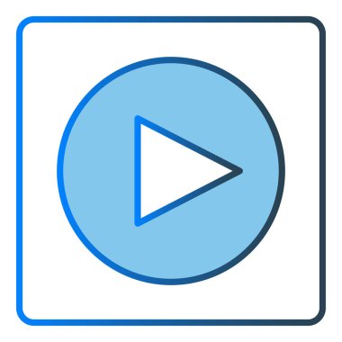 Play icon illustration. icon related to music player. Lineal color icon style, two tone icon. Simple vector design editable