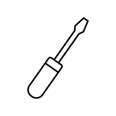 Screwdriver icon illustration. icon related to tool. outline icon style. Simple vector design editable